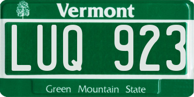 VT license plate LUQ923