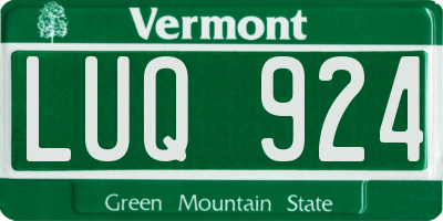 VT license plate LUQ924