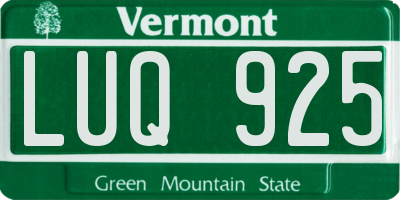 VT license plate LUQ925