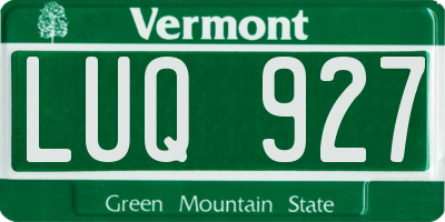 VT license plate LUQ927