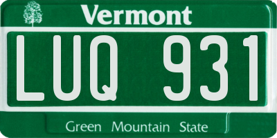 VT license plate LUQ931