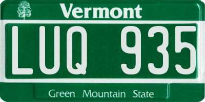VT license plate LUQ935