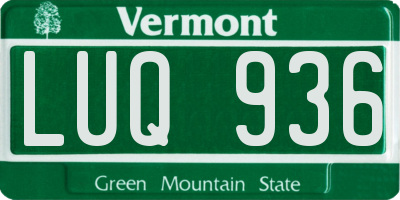 VT license plate LUQ936