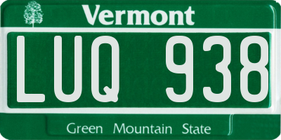 VT license plate LUQ938