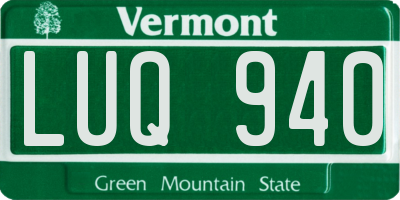 VT license plate LUQ940
