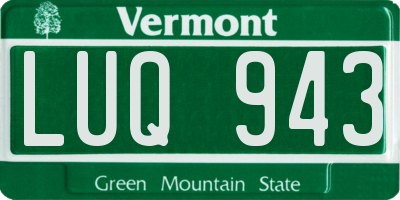 VT license plate LUQ943