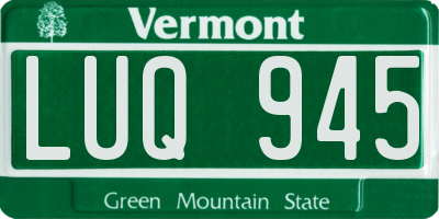 VT license plate LUQ945