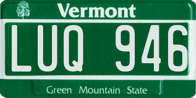 VT license plate LUQ946