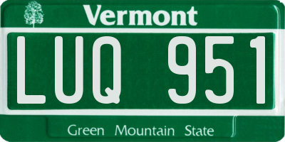 VT license plate LUQ951