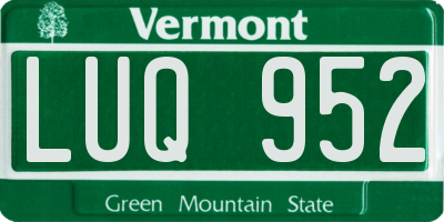 VT license plate LUQ952