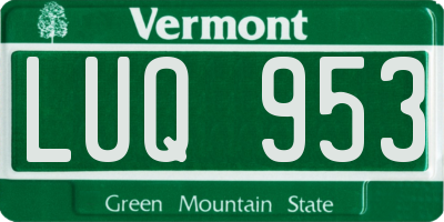 VT license plate LUQ953