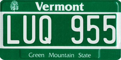 VT license plate LUQ955