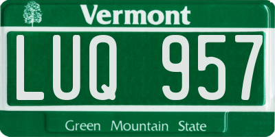 VT license plate LUQ957