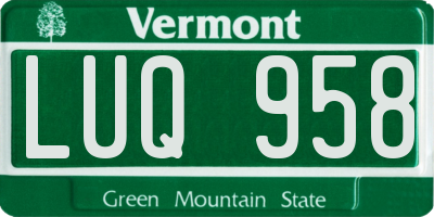 VT license plate LUQ958