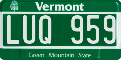 VT license plate LUQ959