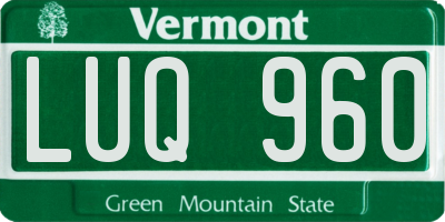 VT license plate LUQ960