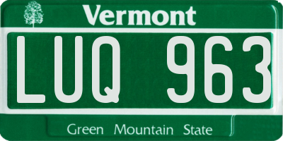 VT license plate LUQ963