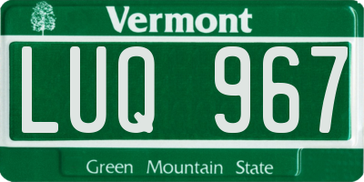 VT license plate LUQ967