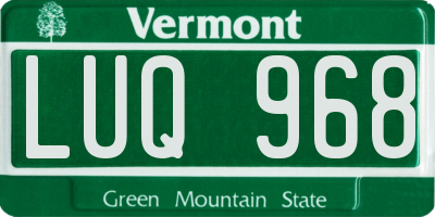 VT license plate LUQ968
