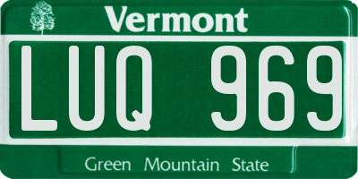 VT license plate LUQ969