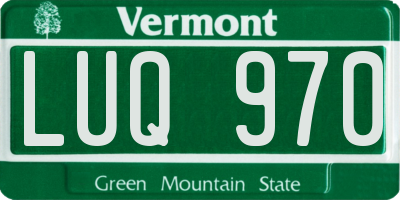 VT license plate LUQ970