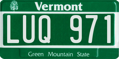 VT license plate LUQ971