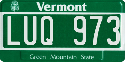 VT license plate LUQ973