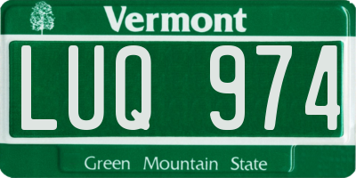 VT license plate LUQ974