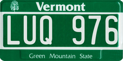 VT license plate LUQ976