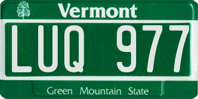 VT license plate LUQ977