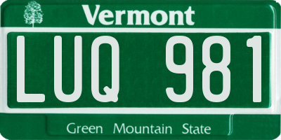 VT license plate LUQ981