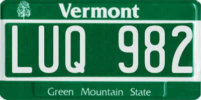 VT license plate LUQ982