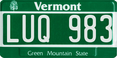 VT license plate LUQ983