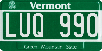 VT license plate LUQ990