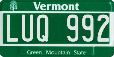 VT license plate LUQ992