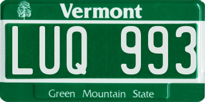 VT license plate LUQ993
