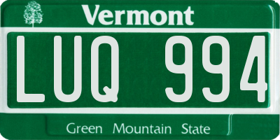 VT license plate LUQ994