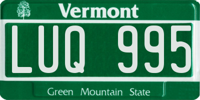 VT license plate LUQ995
