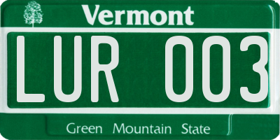 VT license plate LUR003