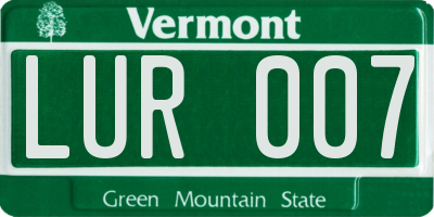 VT license plate LUR007