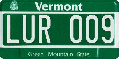 VT license plate LUR009