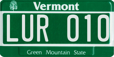 VT license plate LUR010