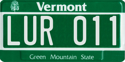 VT license plate LUR011