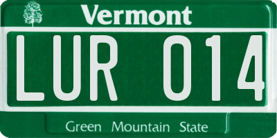 VT license plate LUR014