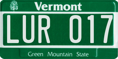 VT license plate LUR017