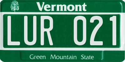 VT license plate LUR021