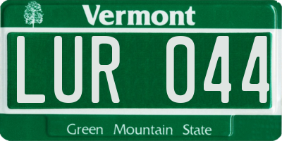 VT license plate LUR044