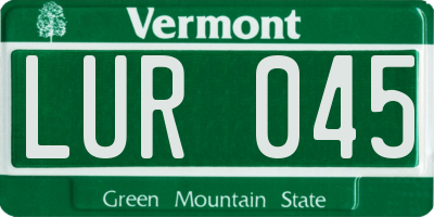 VT license plate LUR045