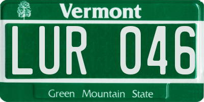 VT license plate LUR046