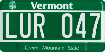 VT license plate LUR047